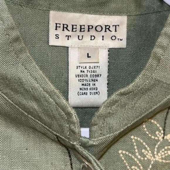 Vintage Freeport Studio Linen Embroidered Tunic Jacket - Picture 10 of 11